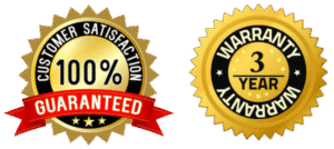 Two seals: 100% customer satisfaction guaranteed and 3-year warranty